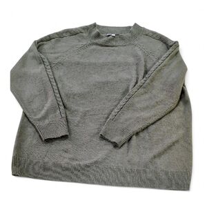 Olive Green Crewneck Knit Sweater 2X Plus Size Cozy Capsule Wardrobe